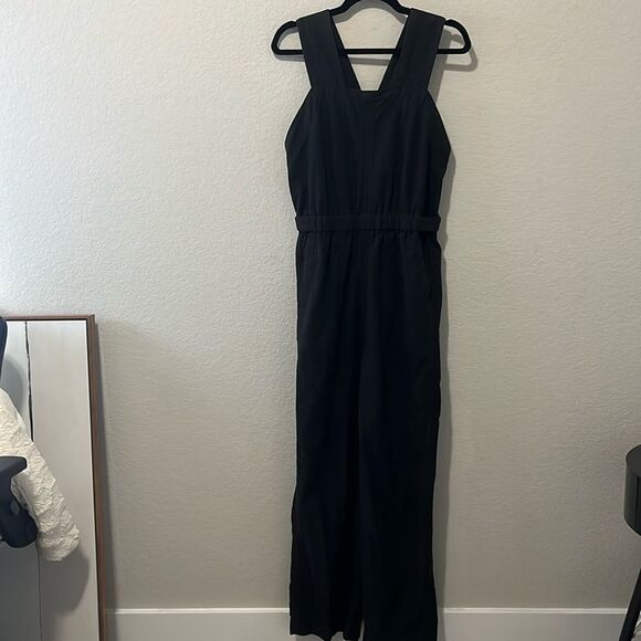 EVERLANE The Fatigue Apron Jumpsuit, Black, Size 0 - Picture 2 of 9